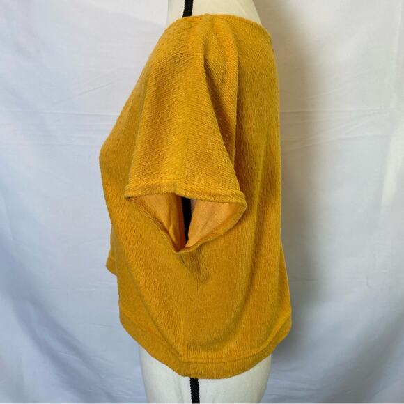 Free People Beach Carefree Crop Top Tee Women’s Size Small Knit Boxy Orange - Picture 5 of 11